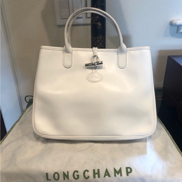 LONGCHAMP ROSEAU LEATHER TOTE NWOT WHITE - Picture 6 of 15